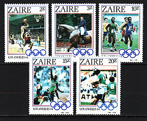 Заир, 1984, Летние Олимпийские игры, Футбол, 5 марок